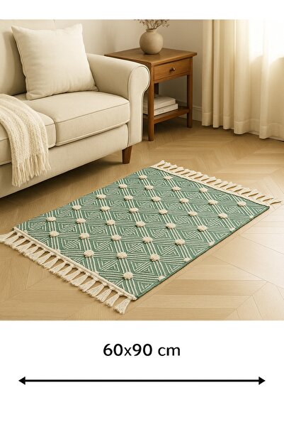 Generic Modern Geometric Pattern Green Color Tufted Decorative Rug - Stylish ...