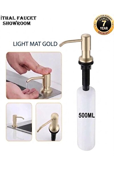 OEM Ankastre Sıvı Sabunluk Light Mat Gold Mutfak Banyo Uyumlu Üstten Dolum Öz...