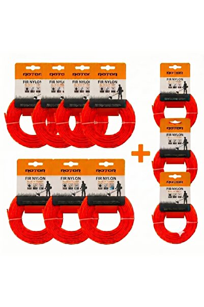 Rotor Set 10 Fire Nylon Rotund ROTOR, 2.7mm x 15m, rosu, pentru motocoasa si trimmer