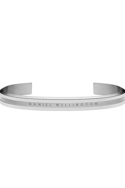 Lunarie Model Silver Color Classic Steel Handcuff Bracelet – Dw Written Non-Tarnish Stainless Minimalist Unisex Men's Women's Jewelry