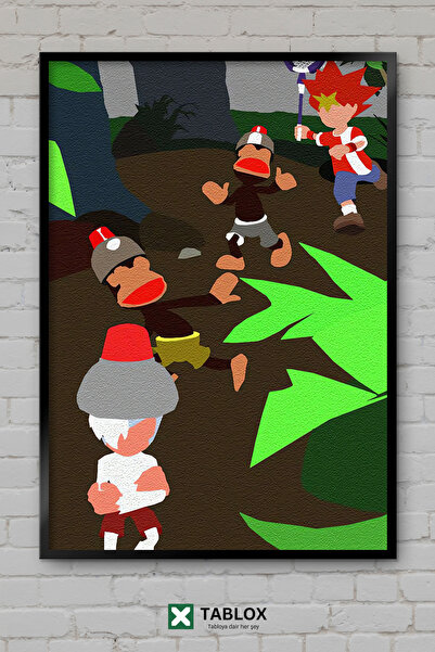 tablomaxtbx Ape Escape Παιχνίδι με Μαϊμούδες PlayStation Ρετρό Διακοσμητικό Π...