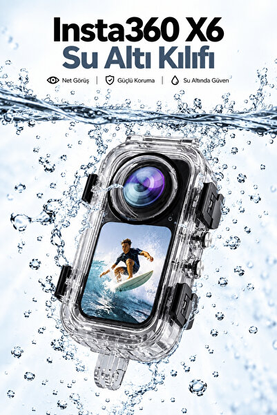 Motobros INSTA360 X6 Su Altı Kılıfı Premium Su Geçirmez Tuş Kullanımı Mevcut