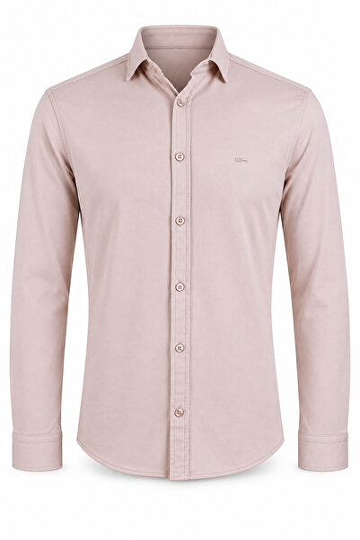 trender 1454 Long Sleeve Beige Men's Shirt 27Kgt5000002