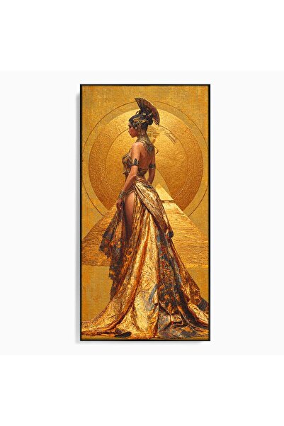 Luxcanva Tablou Canvas Regina Egipteana 70x140 cm cu Rama Negru Egipt Regina ...