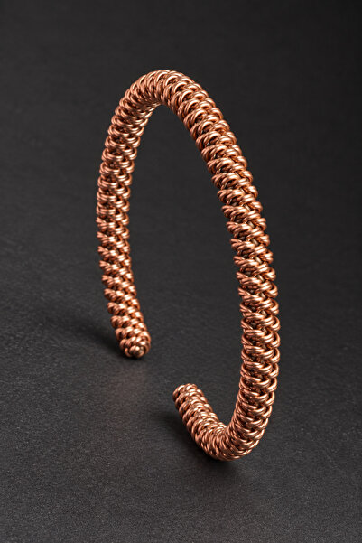 İyyaKee Thin Wire Weave 100% Pure Copper Women Men Open End Handcuff Bracelet