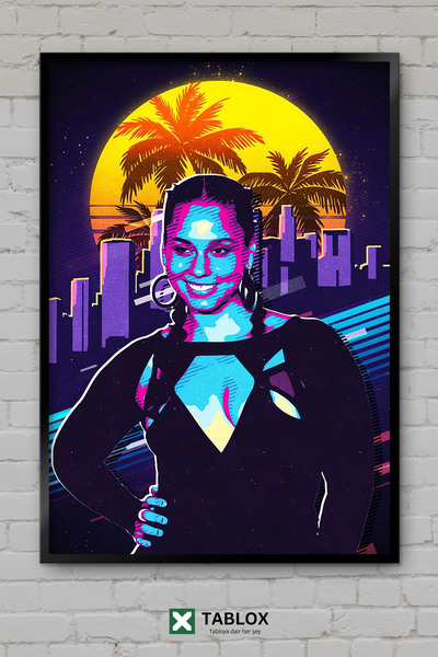 tablomaxtbx Alicia Keys Retro Nostalgia Cântăreață Muzică RnB Tablou decorati...