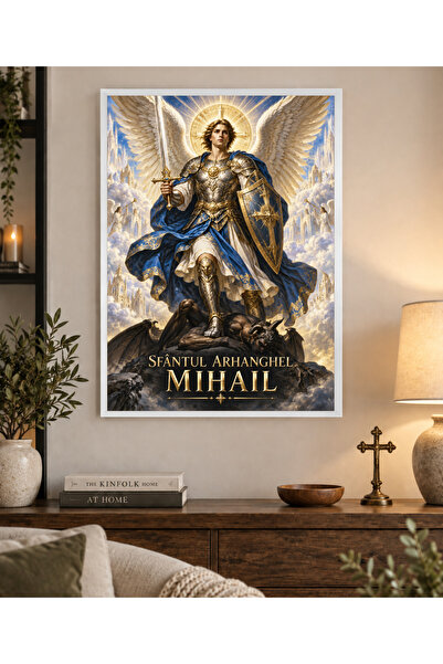 Miutic Print Studio Tablou decorativ religios „Sfântul Arhanghel Mihail”, ico...