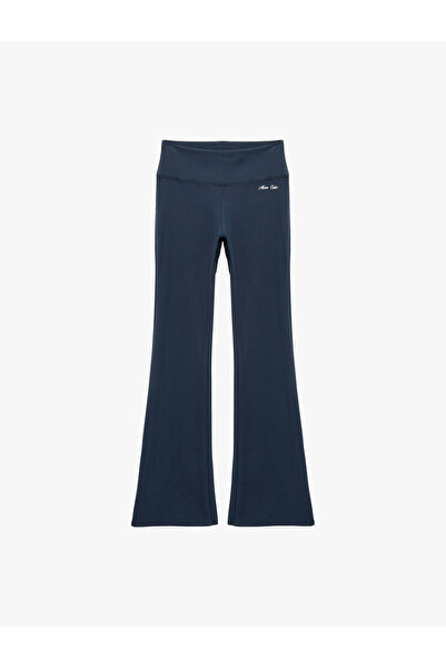 Koton Yüksek Bel Slim Fit İspanyol Paça Baskılı Spor Tayt