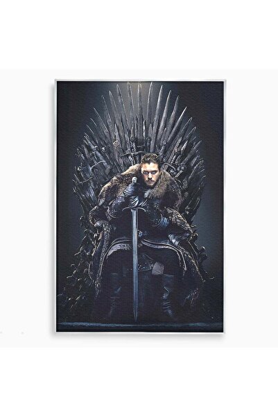 Luxcanva Tablou Canvas Juramantul Regelui 70x100 cm cu Rama Argintiu Tron Cor...