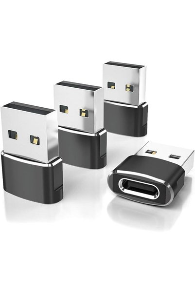 Generic USB to USB C Adapter 4 Pack,Type-C Female to A Male Car Charger Conve...