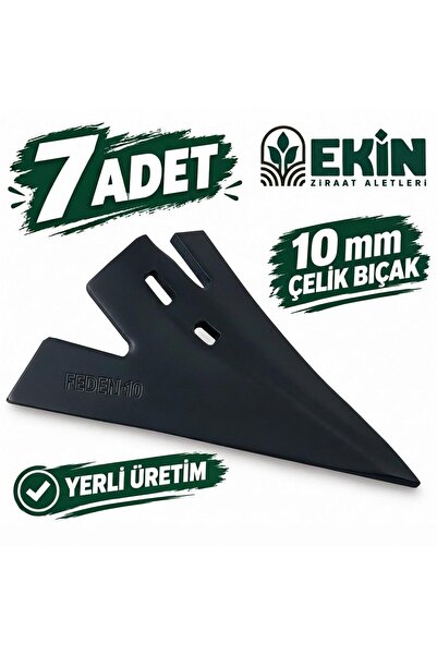 Ziraat Kazayağı Kültivatör Bıçağı Pabucu Ekin 10 mm Çelik 7 li Paket Yerli Üretim