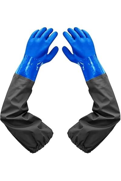 GENERAL Waterproof Rubber Gloves, Reusable Heavy Duty Safety Work Gloves, PVC...