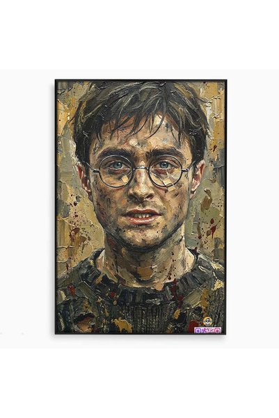 Luxcanva Tablou Canvas Eroul Din Taramul Magic 40x60 cm cu Rama Negru Portret...