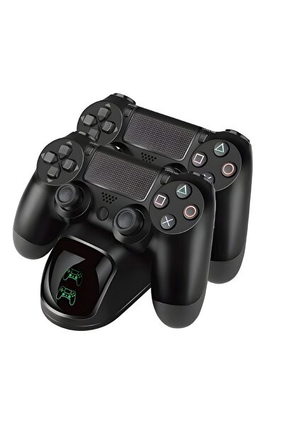 NEXTLY Suport de încărcare wireless dublu pentru 2 controlere PS4 NEXTLY, Afi...