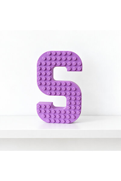BLOK HARF - S HARFİ - LİLA - 12 CM