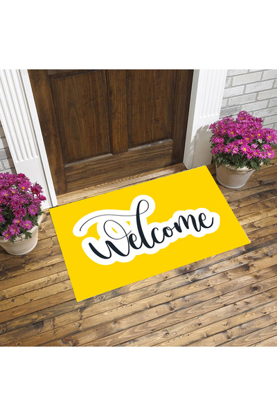 EVSEHOMES Welcome Written, Decorative Felt Base Non-Slip Door Mat 40X60Cm