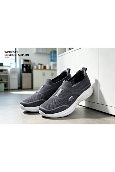 hanyue Men's Flyknit Slip-On Casual Sports Shoes with Thick Sole for Height I...