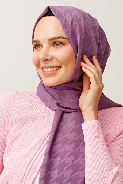 Mooncorn Houndstooth Pattern Silky Jacquard Shawl