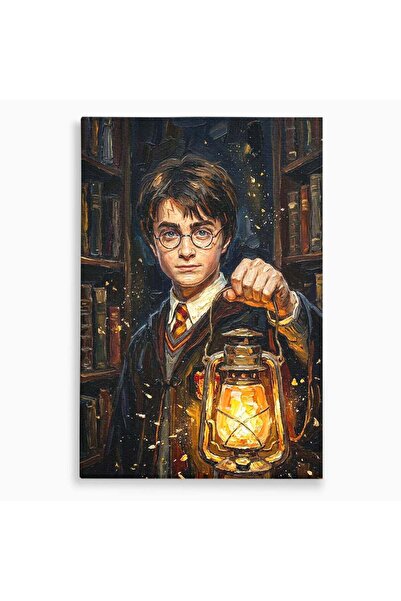 Luxcanva Tablou Canvas Harry Potter 40x60 cm pe Sasiu Lemn Vrajitor Felinar M...