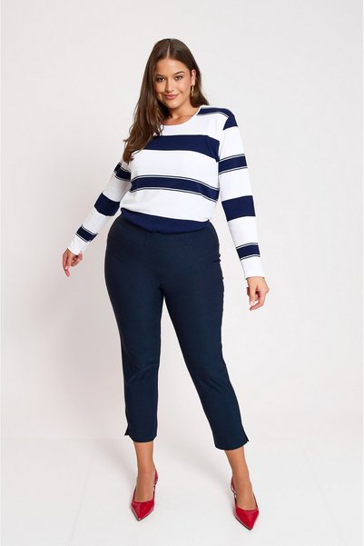 Jucita Μεγάλα Μεγέθη -Παντελόνι Στρετς Lara Μπλε- Plus Size