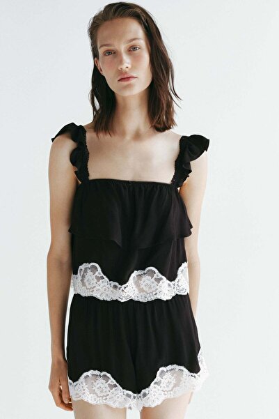 H&M Lace-trimmed pyjama shorts