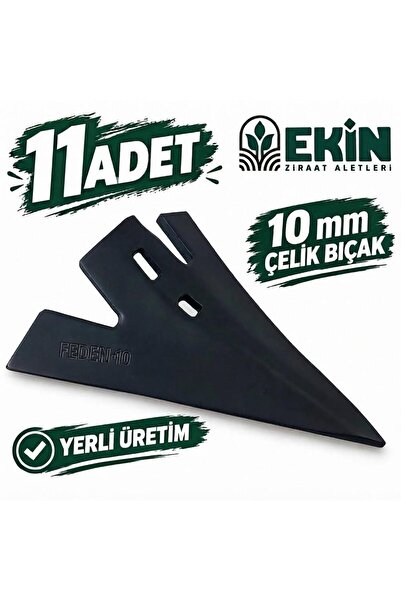 Ziraat Kazayağı Kültivatör Bıçağı Pabucu Ekin 10 mm Çelik 11 li Paket Yerli Üretim