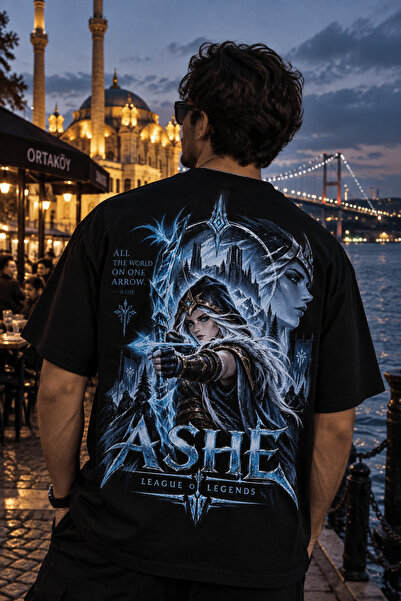 League of Legends Ashe Baskılı Oversize Unisex T-shirt