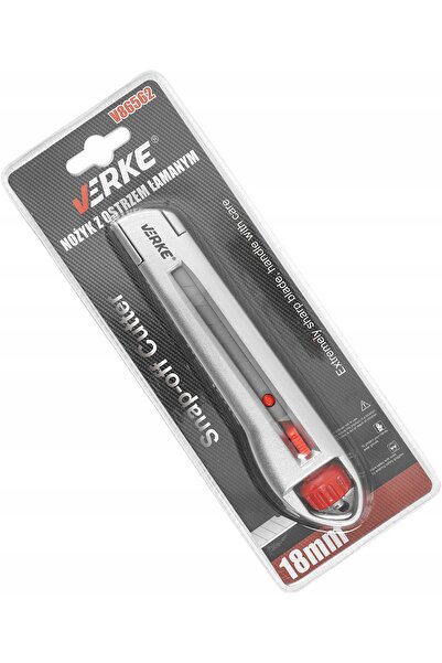 VERKE Cutter pentru tapet, cu lamă pliabilă de 18mm, universal, din metal solid