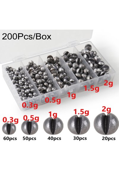 Choice 0.3-2 جرام 200 قطعة 100-500 قطعة أوزان صيد من سبيكة معدنية قابلة للفصل...