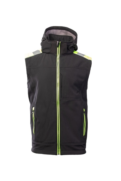 BENEFIT Vestă softshell călduroasă cu elemente reflectorizante Rival negru/ga...