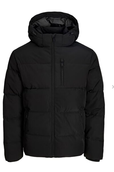 Jack & Jones Plus Men's Coat Inflatable Hooded Zippered Pocketed Padded Winte...
