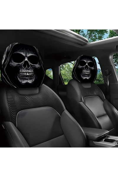 Choice Light Grey 2Pcs Fashion Portrait Print Car Headrest Covers Universal W...