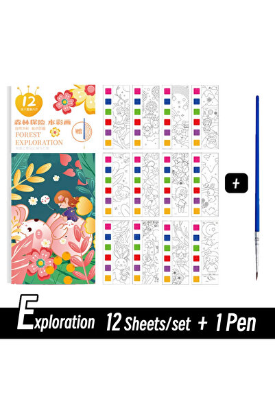 Choice Forest exploration kkjoy 12 Sheets Portable Watercolor Painting Book w...