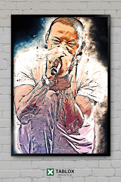 tablomaxtbx Διακοσμητικός πίνακας MDF με κορνίζα Chester Bennington Linkin Pa...