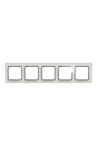 Schneider Electric Sedna Elements ramă cu 5 module sticlă albă