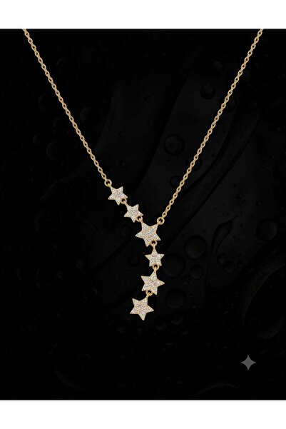 Hisar Fully Imported Steel Shooting Star Y Necklace Gold Color