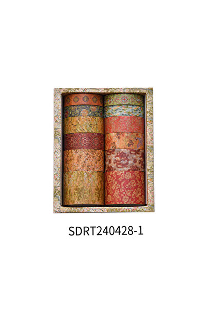 Choice 240428-1 12 Rolls Vintage Printed Washi Tape Set, DIY Scrapbooking Dec...