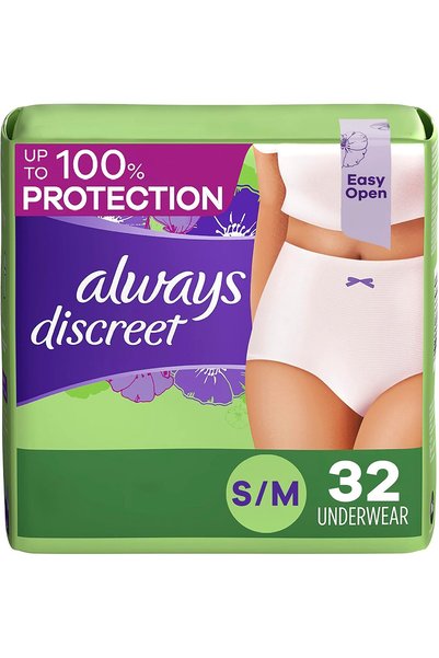 Always Discreet Adult Incontinence Underwear, 32 Pieces, Small Size