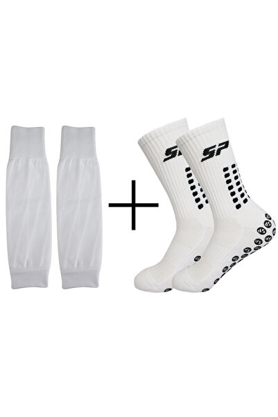 Choice one-size WHITE 2-Piece Set: Non-Slip Grip Soccer & Basketball Socks wi...
