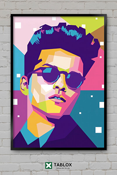 tablomaxtbx Bruno Mars Τραγουδιστής Ποπ Μουσική Φανκ Πορτρέτο Κορνίζα με εμφά...