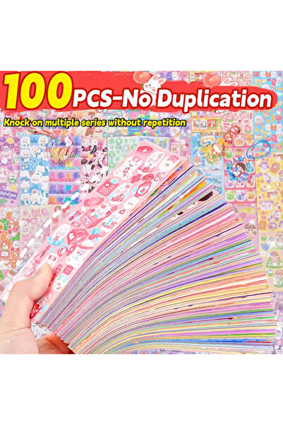 Choice 100 Pcs no-repeat 20-1000 PCS Cute Stickers Kawaii Cartoon Laser Stick...