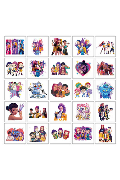 BANDAI 25PCS 2026 New 20/25/40pcs/set Cartoon Rumi Kang Temporary Tattoo Stic...