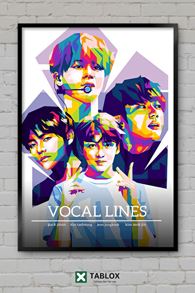 tablomaxtbx BTS vokalne linije Kpop vokalna muzika grupa poster okvir izgled ...