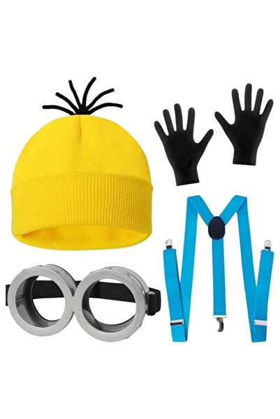 Choice 4-Piece Yellow Set 4Pc Hat, Gloves, and Glasses Strap Set Suitable for...