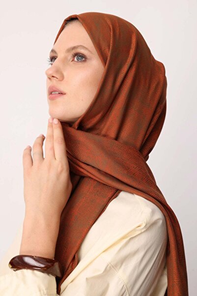 Mooncorn Sahara Pattern Double Sided Shawl Dark Khaki-Cinnamon