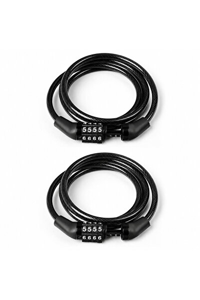 Choice black-2pc 4 Digit Password Anti-Theft Bike Cable Lock, Portable Univer...