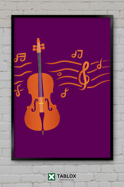 tablomaxtbx Cello Notes Νότες για βιολοντσέλο Μουσική αφίσα με πλαίσιο εμφάνι...