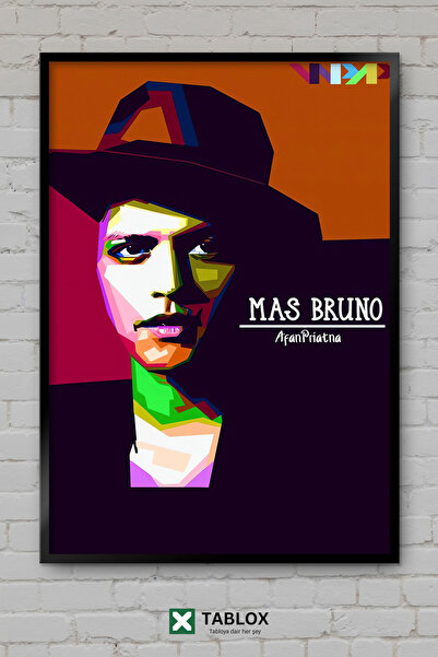 tablomaxtbx Bruno Mars Wpap Pop Art Τραγουδιστής Μουσικός Πίνακας Αφίσας Μουσ...