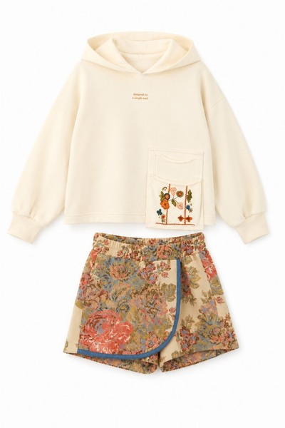 HAUSEkids 8-14 Yaş Simple Designed Kız Çocuk Takım-Ekru