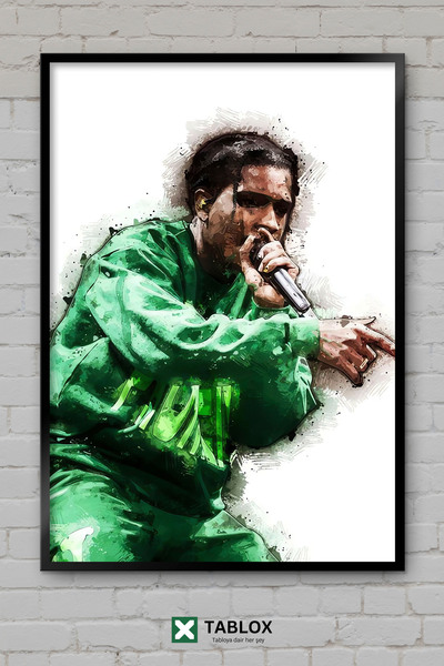 tablomaxtbx Asap Rocky Ράπερ Ράπερ Χιπ Χοπ Τραγουδιστής Μουσική Αφίσα με κορν...